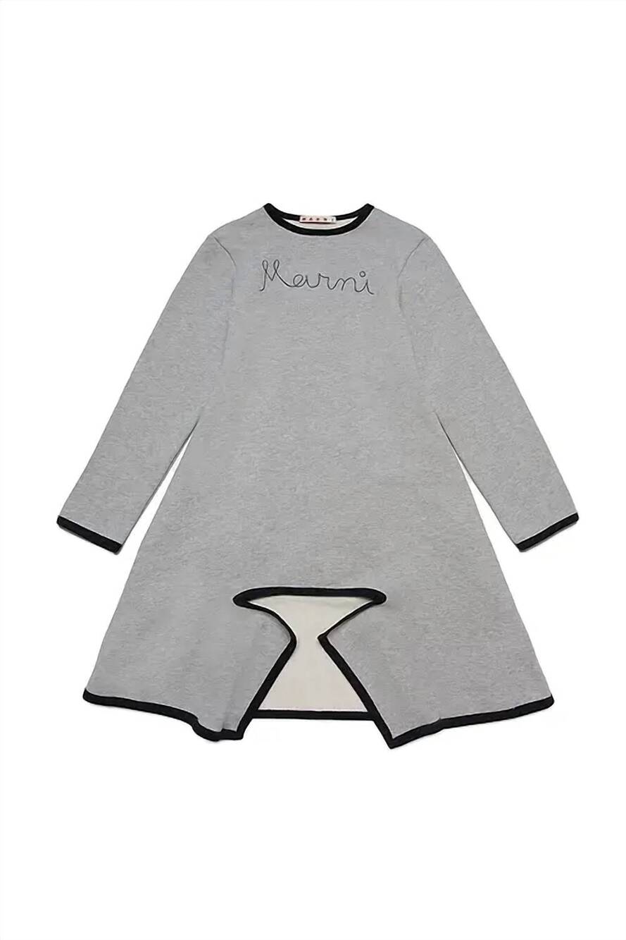 NEW MARNI girl's crewneck dress in grey